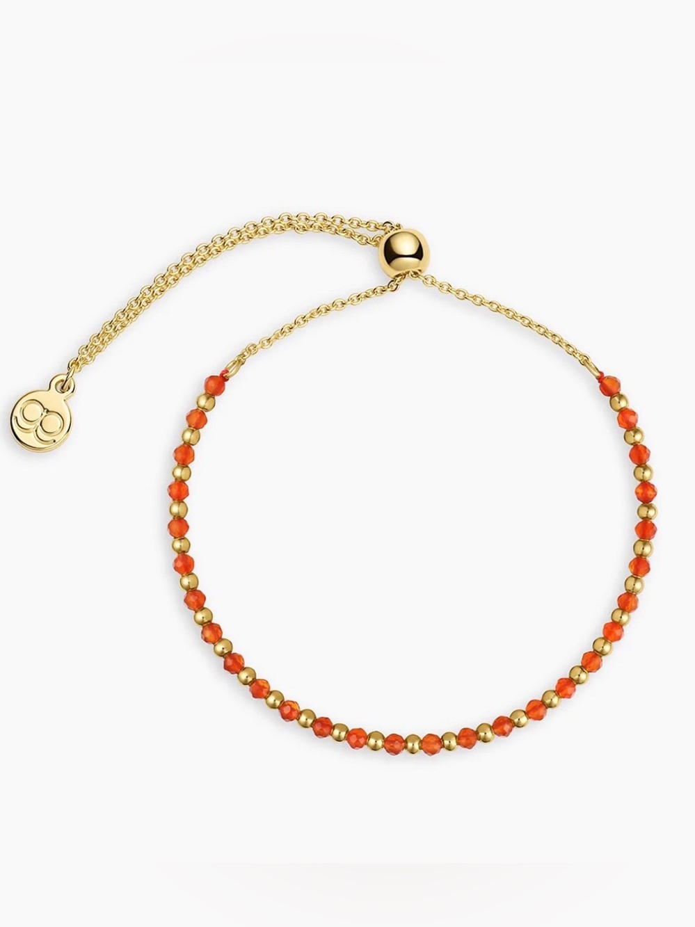 NWT Gorjana “confidence” bracelet orange agate and gold plated
